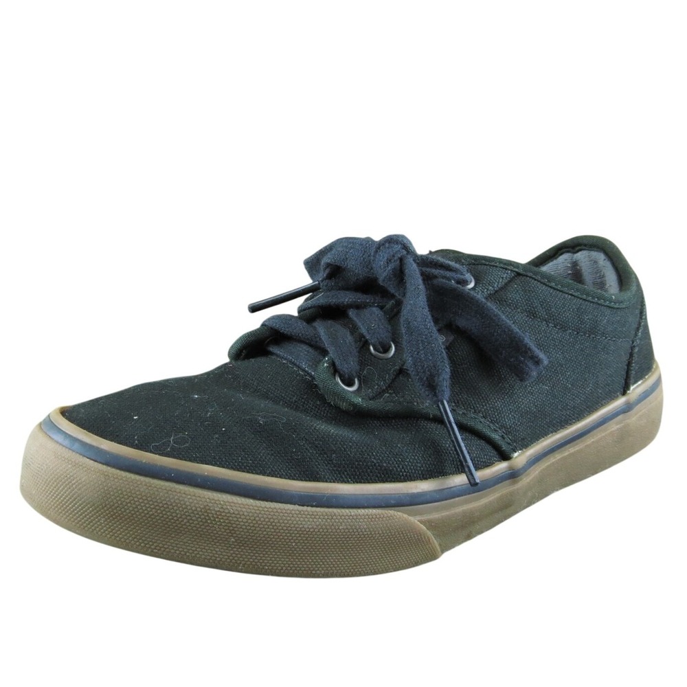 VANS Boys Sneaker Shoes Athletic Black Fabric Lace Up Size Y 4.5 Medium‎